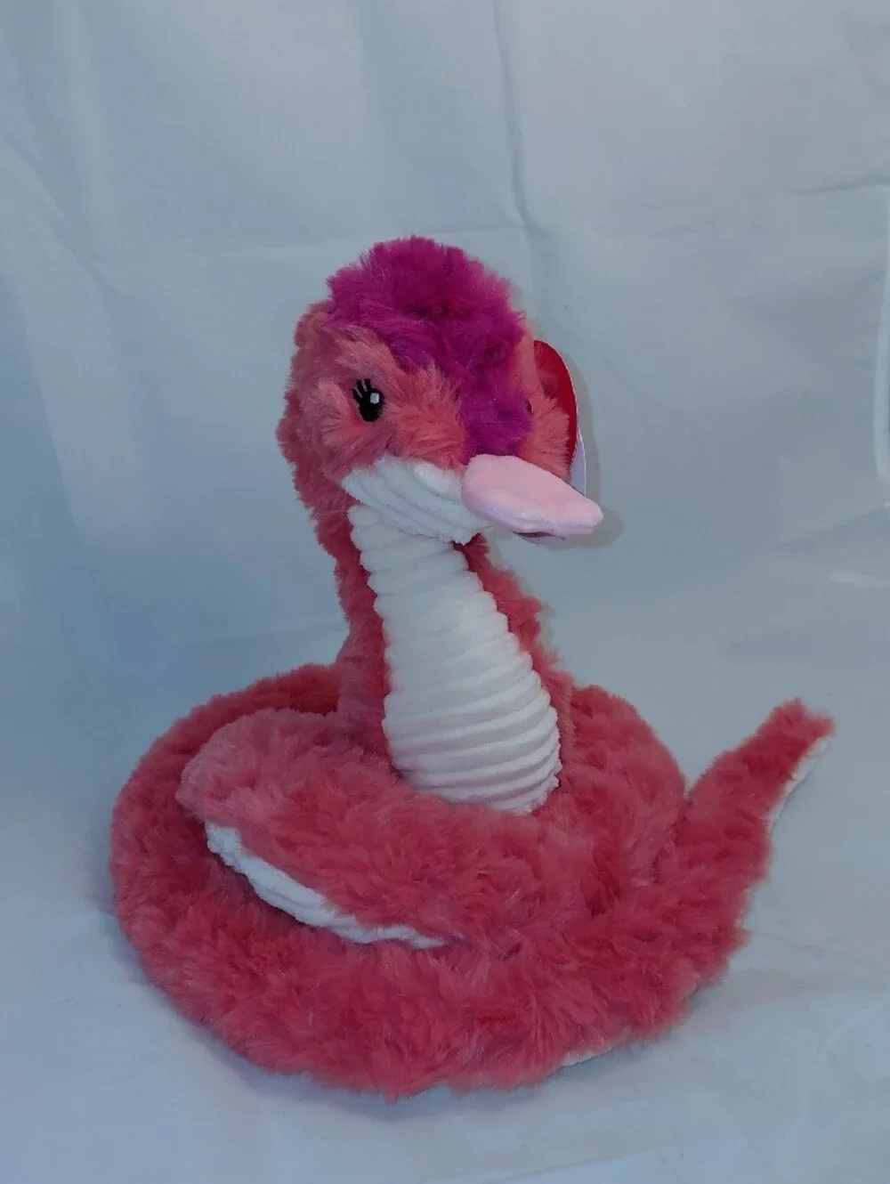 Gigglescape Snake Plush Pink Heart Tongue Stuffed Animal NWT Valentine's Day